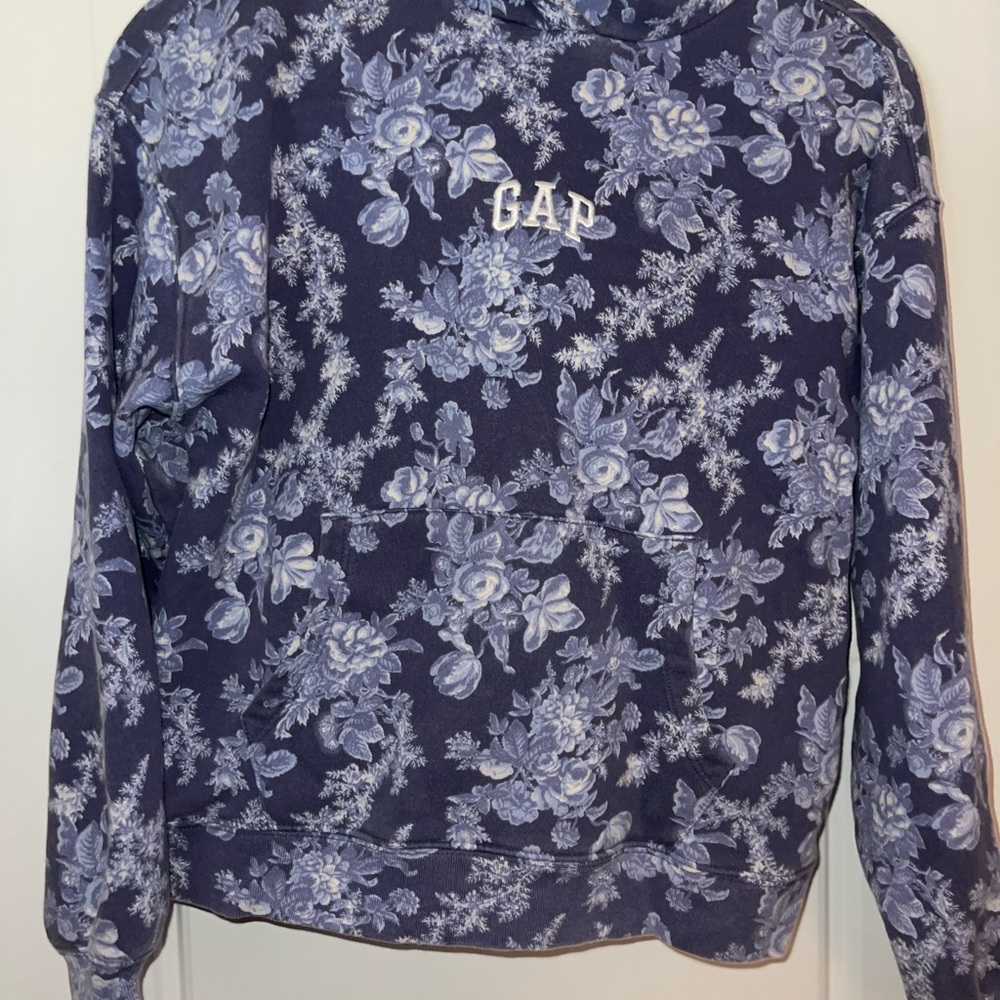 GAP x LOVESHACK Navy Floral Print Hoodie